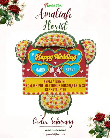 Papan Bunga Pernikahan Sambung Jawa